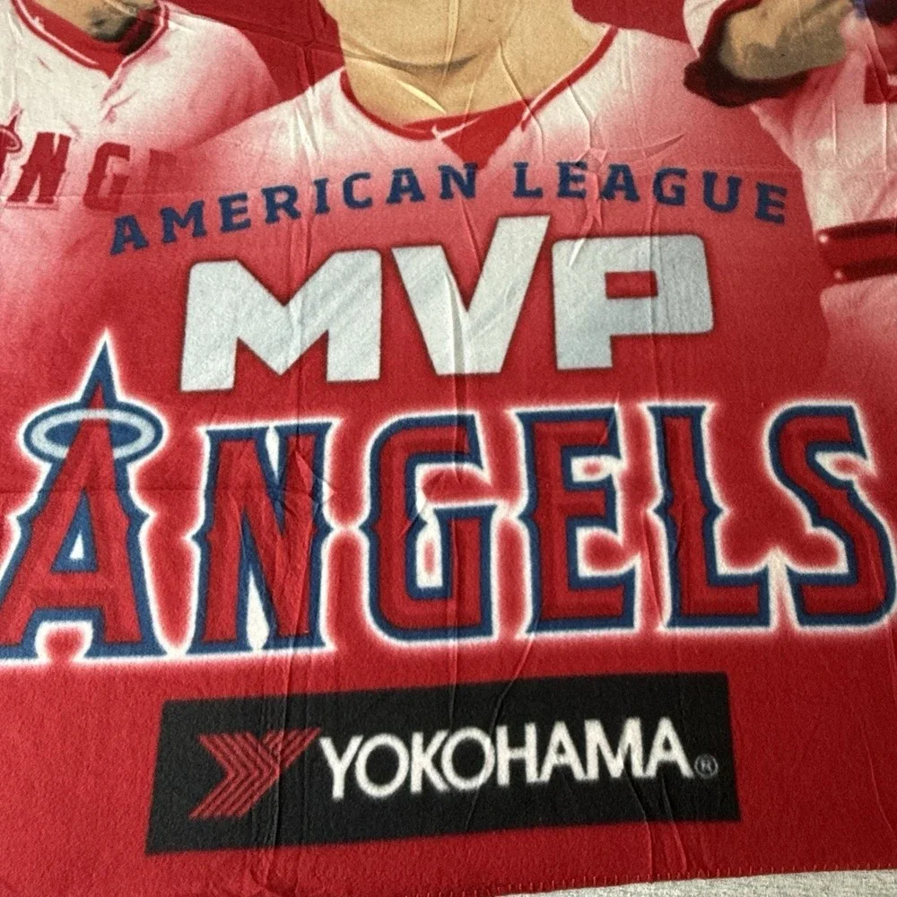 NEW Los Angeles Angels Blanket Red American League MVP Trout/Guerrero/Baylor